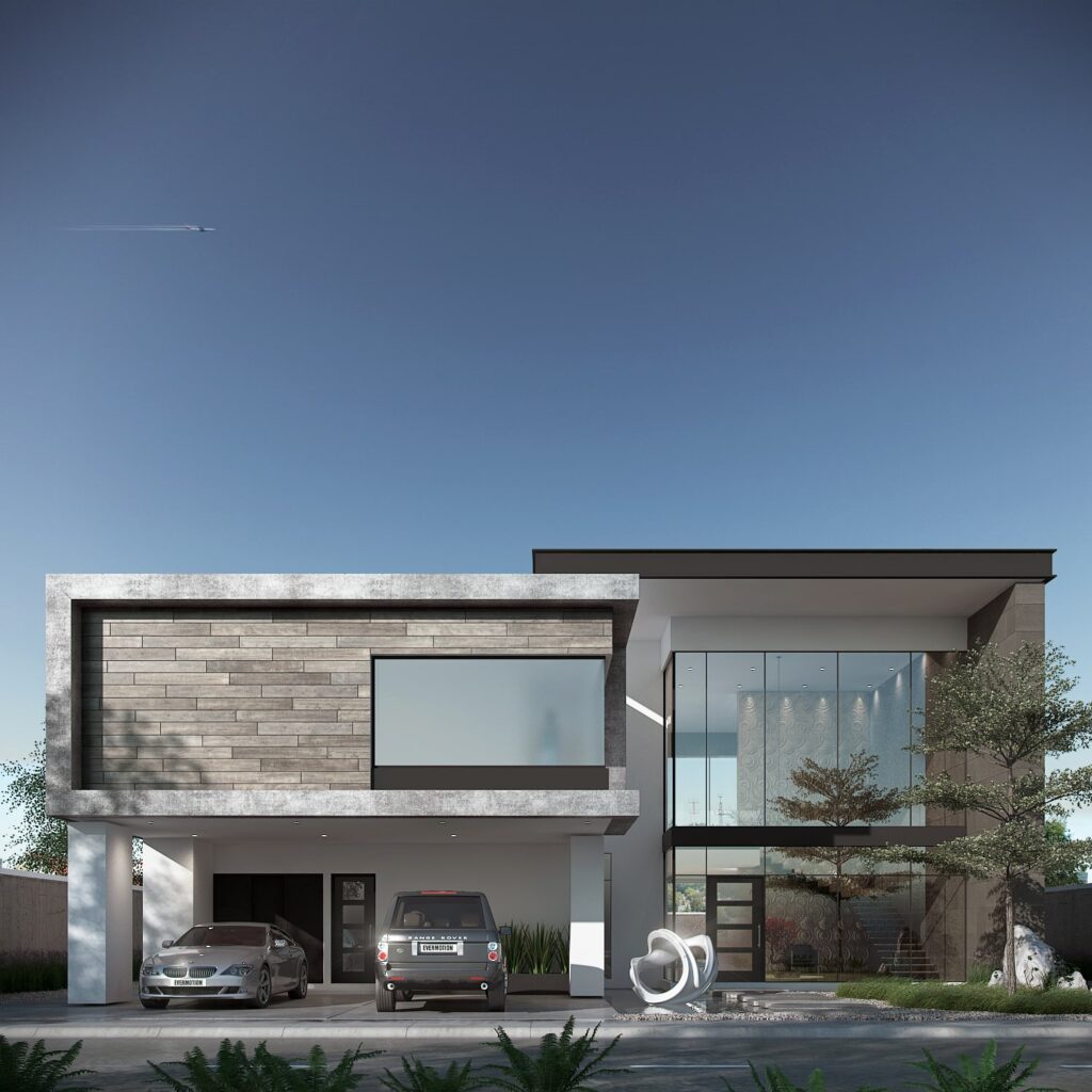 render, renders arquitectónicos, Fachada render, casa moderna, diseño de casas, planos de casas, renders, servicio de arquitectos, arquitectos profesionales