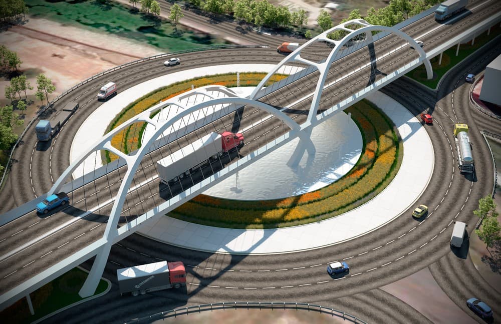 Maqueta render de puente vehicular