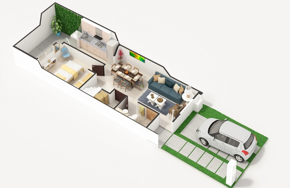Maquetas render de casa pequeña