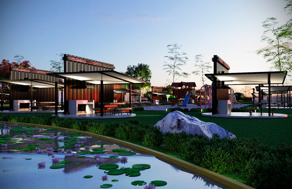 Render de diseño de parques y jardines