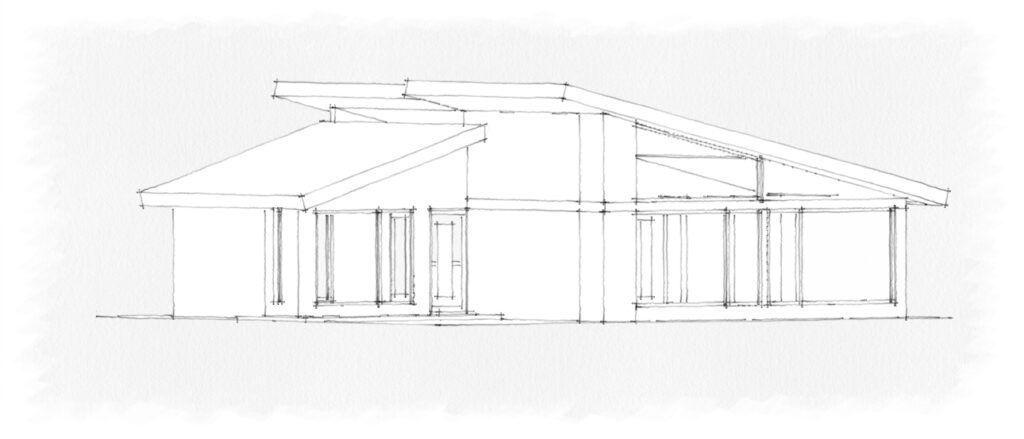 Croquis de fachada de Proyecto de Casa Habitación
