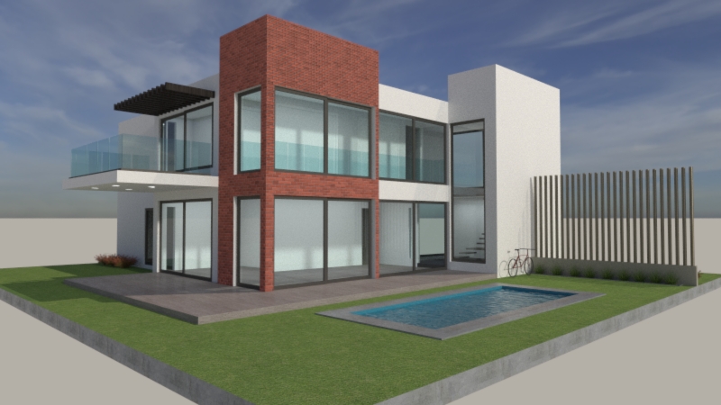 Modelo renderizado con materiales y acabados