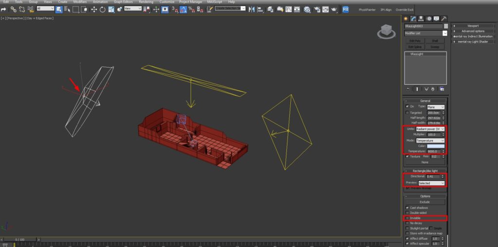 iluminación secundaria de nuestra maqueta virtual dentro de 3ds max