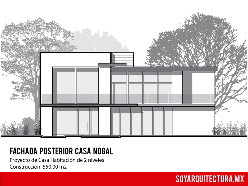 Fachada moderna de casa de dos pisos, planos de casas, diseño de casas, servicio de arquitectos, arquitectos profesionales.