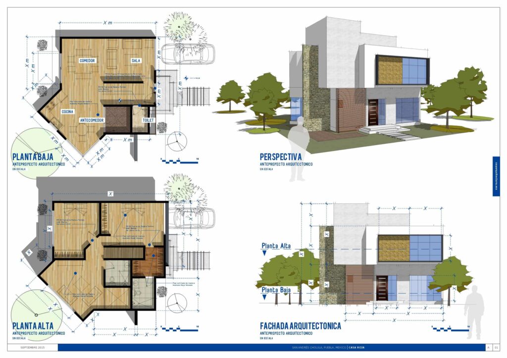 proyecto arquitectónico de casa, servicios de arquitectos, planos de casas, diseño de casas