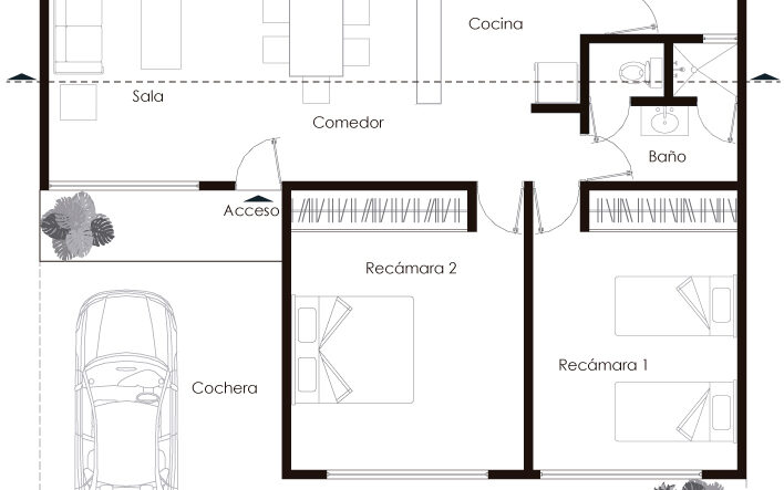 planos de casa moderna pequeña