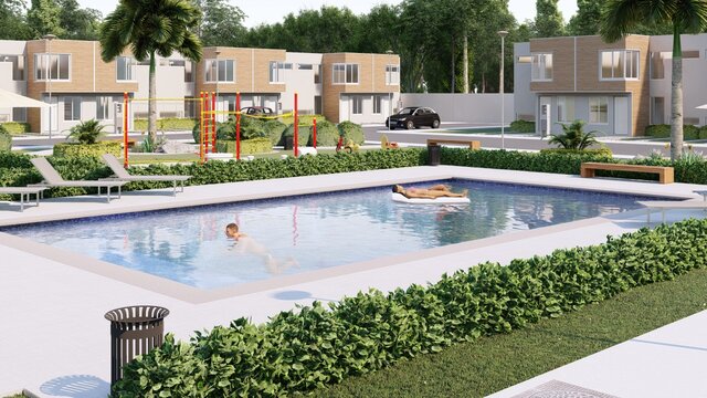 Recorrido virtual de fraccionamiento, recorrido virtual exterior, servicio de arquitectos, arquitectos profesionales, renders