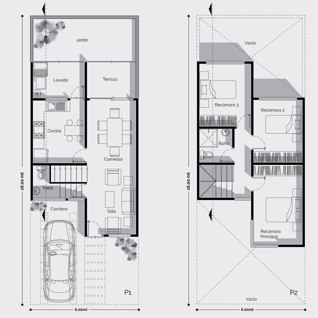 Planos de arquitectura de casa de dos pisos. Planos de casas pequeñas modernas
