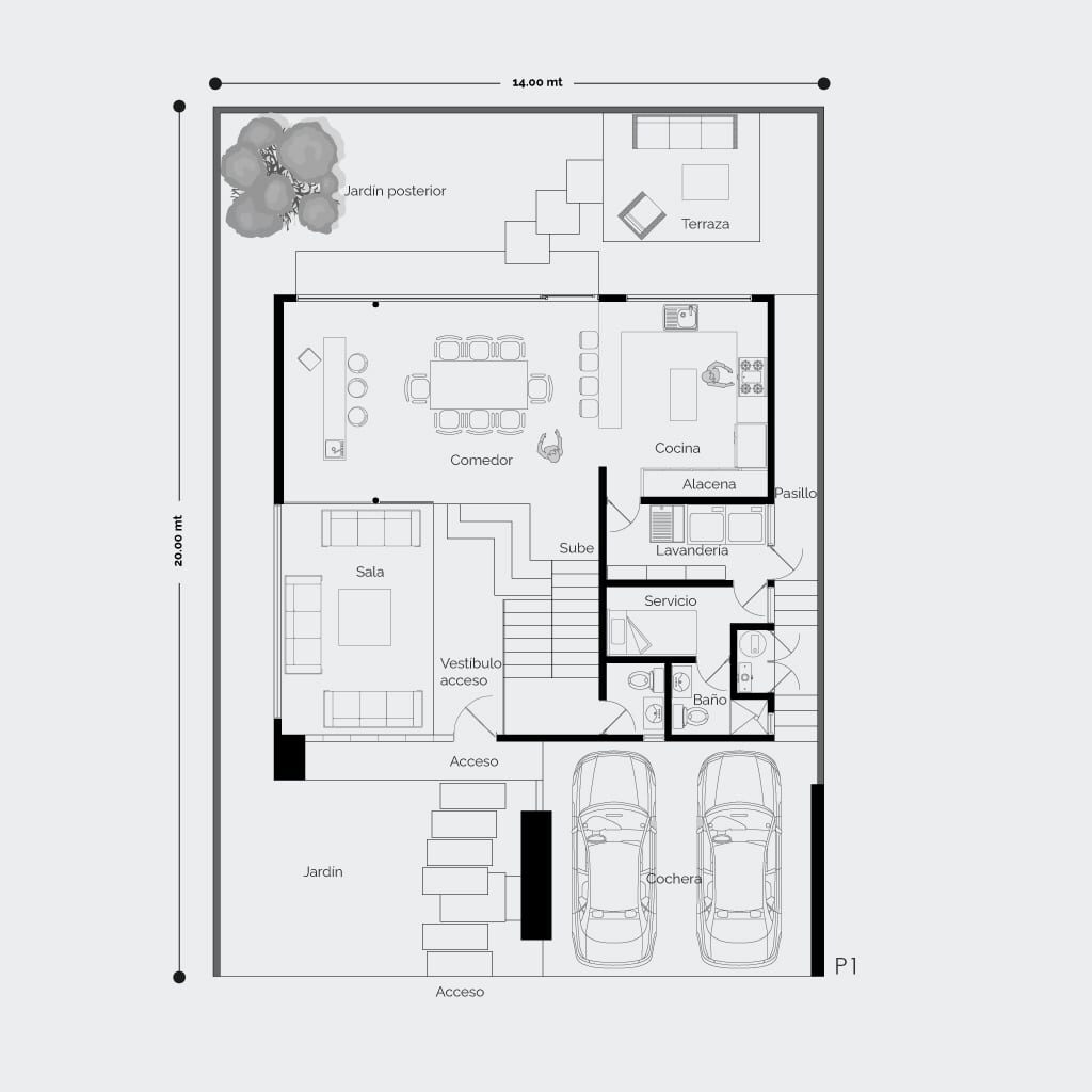 Planos de arquitectura de casa. Plano de planta baja de casa moderna de lujo
