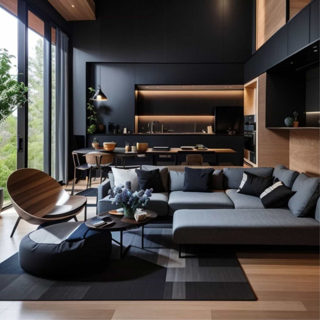 Diseño de estancia y cocina moderna. (Imagen: Soy Arquitectura)