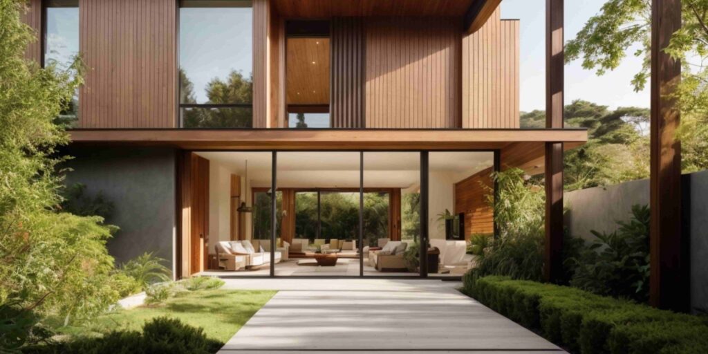 Las casas modernas incluyen un jardín decorativo