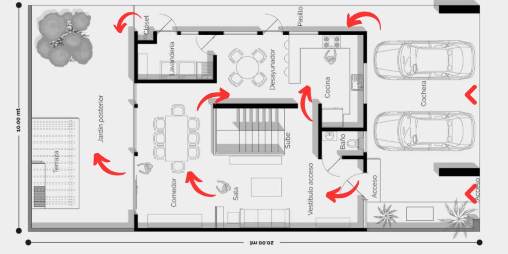 la zonificación de una casa. Los planos de una casa moderna