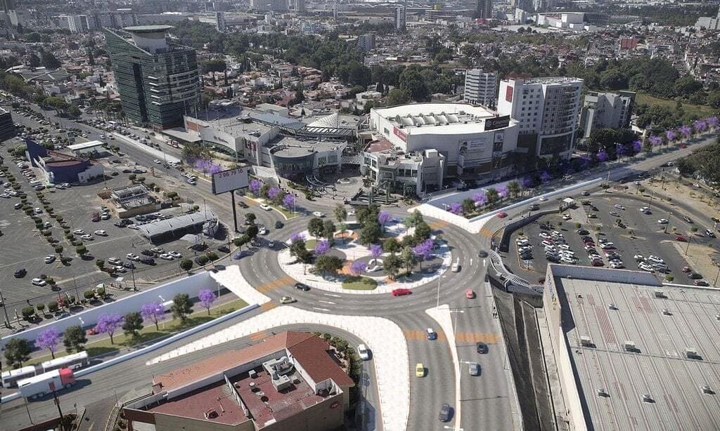 Fotografía de dron de proyecto urbano para la ciudad de Puebla.
